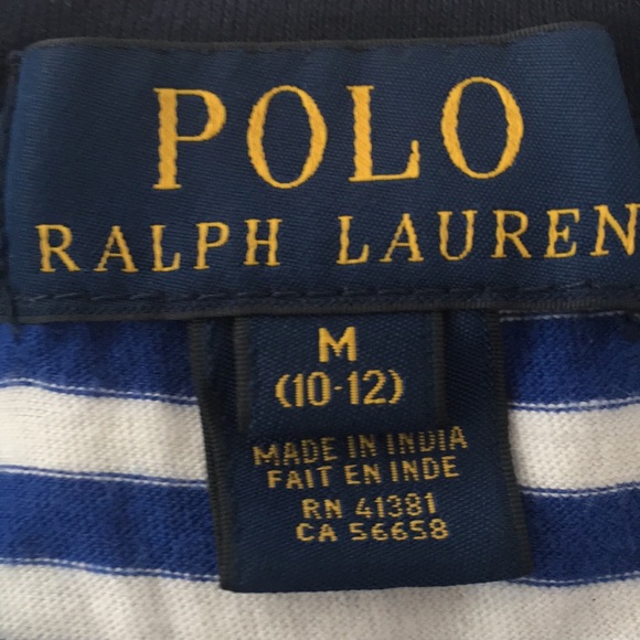 Polo By Ralph Lauren Striped T-shirt- VNeck - Picture 2 of 2